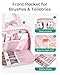 BAGSMART Travel Toiletry Bag, Crush Toiletry Bag for Women, Wide-open Puffy Toiletry Bags for Traveling, Large Travel Cosmetic Makeup Bag Organizer for Accessories,Toiletrie, Pink
