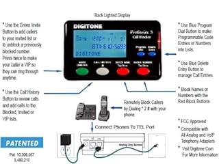 Digitone ProSeries 3 Call Blocker Automatic SPAM Blocking for Landline Phones - Easy Setup One Button Blocking of RoboCalls