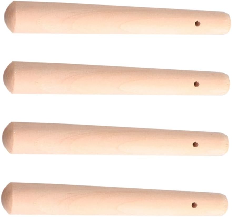 Kisangel 2sets Natural Wood Pestle for Toddlers Boys and Girls Muddler Wooden Muddler Grinding Rod Ergonomic Design for Easy Use 4pcs*2