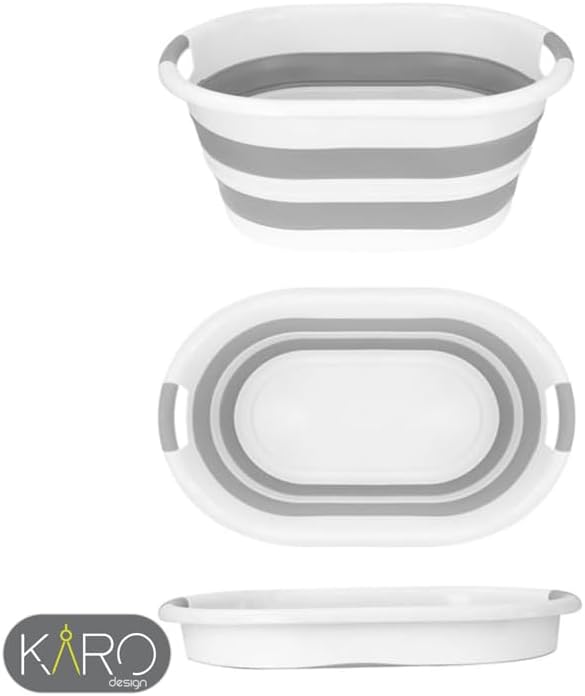 KARO DAILY - Collapsible Foldable Multi-Functional Laundry Basket – Durable & Sturdy Plastic Storage Bin, Space-Saving Organizer for Laundry, Groceries, Camping & Travel