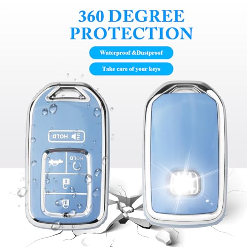 Image of MILD EAST for Honda Key Fob Cover with Keychain 5 Buttons(Blue)