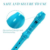EAST TOP Soprano Recorder for Kids Beginners, 8 Hole Plastic German Fingering Flute Recorder 3 Piece with Cleaning stick, Cotton pouch, Fingering Chart, Colorful box (Blue) — image 3