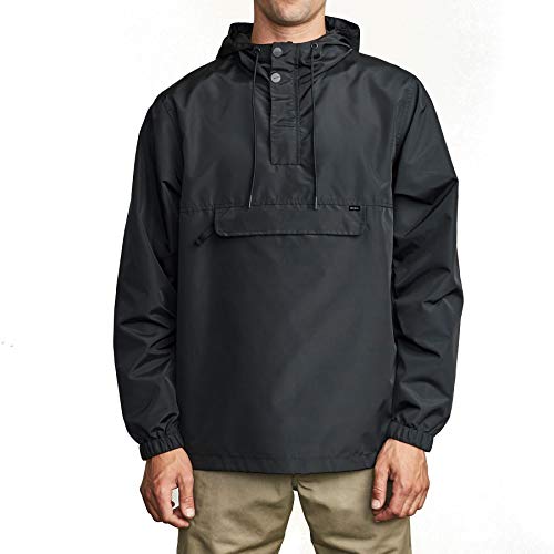 RVCA Men's Killer Anorak DWR Coated Jacket (Black, Large)