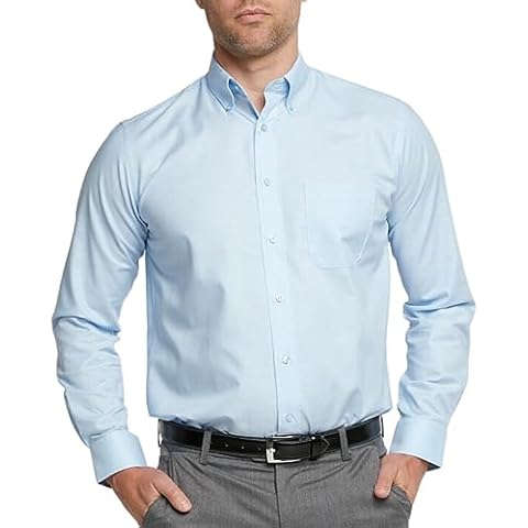 Men's Long Sleeve Oxford Shirt - Sky Blue Cover