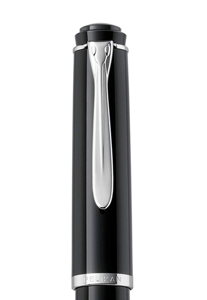 Pelikan 930750 Patronenfüllhalter P205, Feder M, polierte Edelstahlfeder, schwarz