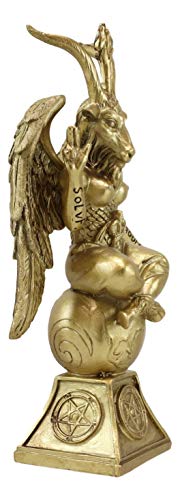 Ebros Gift Church Of Satan Sabbatic Goat Idol Baphomet Resin Statue Satanic Occultic Illuminati The Horned God Goat Of Mendes Altar Sculpture Figurine (6.5" Tall Gold Patina) #TOP2