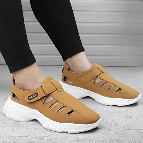 Image of BXXY Men's Casual Roman Sandals with Light Weight Eva Sole and Suede Upper Material.