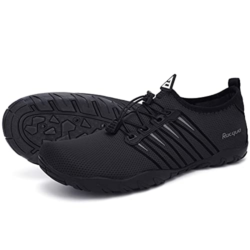 Racqua Pool Shoes Quick Dry Barefoot Water Aqua Sport Beach Swim Surf Diving for Men Women Black 10 Women/9 Men - Thumbnail 2