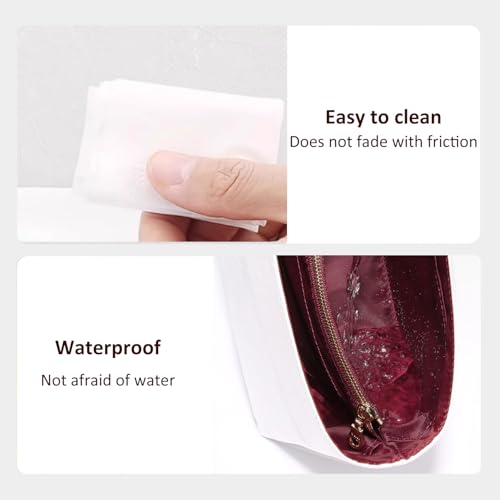 OAikor Purse Organizer Insert Compatible with Coach Brooklyn Shoulder Bag 28,Upgraded Lightweight Water-Resistant Dupontpaper Bag inner Shaper for Luxury Hobo Bags(28, White-Wine Red) - Image 6