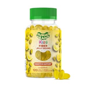 Human Beanz Fiber Jellybean Gummies for Kids, Nutritional Vegetarian Supplements, 120 Jellybeans