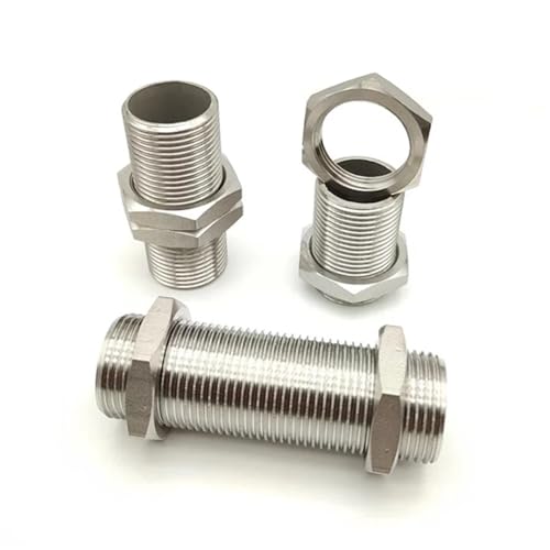 Conector pasamuros 3/8" de rosca corrida completa y longitud extra de 20cm 5