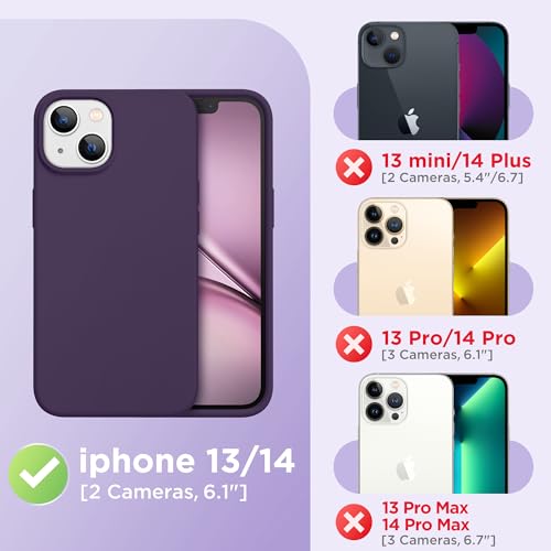 GolbinBox Magnetic for iPhone 13 Case & iPhone 14 Case, Compatible with MagSafe, [Soft Anti-Scratch Microfiber Lining], Slim Liquid Silicone Shockproof Protective Phone Case 6.1 inch, Deep Purple by GolbinBox - Image 2