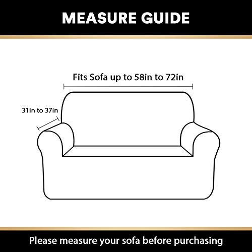 Stretch Sofa Slipcover 1 Piece Sofa Cover For 2 Cushion Couch Furniture Protector/Cover Couch With Elastic Bottom Soft And Durable Sofa Cover Pet Protector (Loveseat, Gray) #TOP1