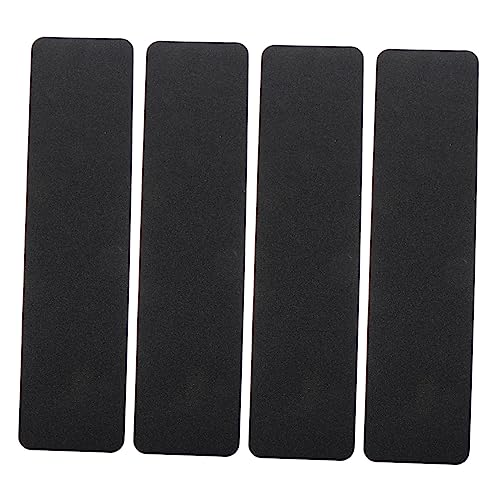 NULYLU PVC Floor Anti-Skid Grip Tapes 4pcs Black Anti-Slip Strips Sticker Grip Strips for Elderly Safety