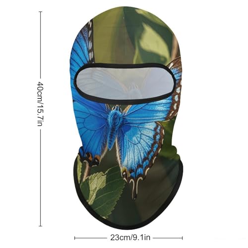 Balaclava para hombre y mujer, máscara para esquiar con diseño de mariposa azul, cubreboca completo para ciclismo miniatura 2