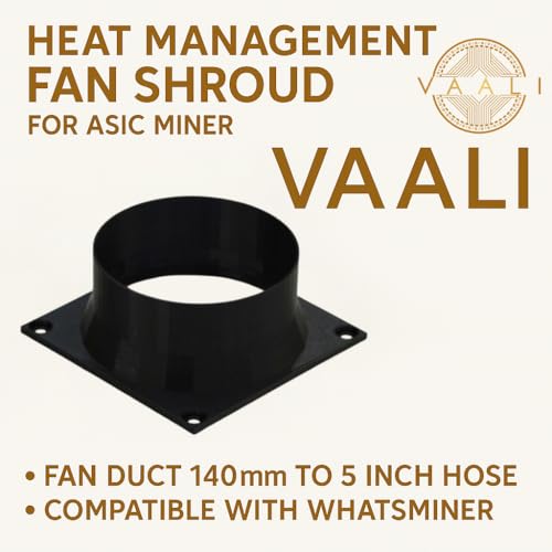 Image of Vaali Heat Management Fan Shroud for ASIC Miner Fan Duct 140mm to 5 Inch Noise Reduser Hose Compatible with Whatsminer
