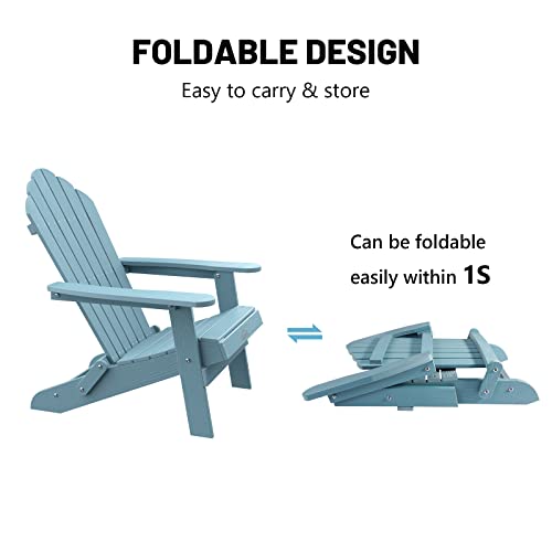 Cecarol Kids Folding Adirondack Chair, Child-Friendly Polystyrene Patio Chair, Beautiful Wood-Texture Weather Resistant And Durable Toddler Outdoor Chair For Garden, Lawn, Indoor, Teak-Tfc6 #TOP3