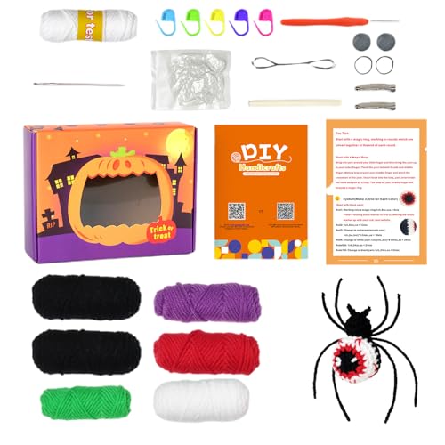 Kit de ganchillo de Halloween – Lindo cosas Wobbles de ganchillo | Gancho de peluche de Halloween | Kit de punto | Kit de ganchillo para principiantes, San Valentín