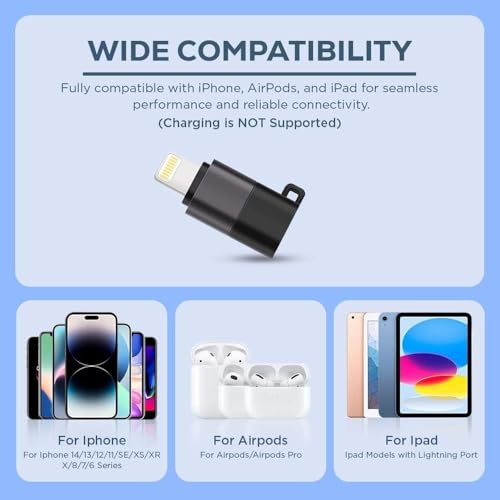 Image of (Apple MFi Certified) Type C Female to Lightning Male Adapter for iPhone Headphone Mic OTG Support Compatible with iPhone 14 /13 / 12 /11 / Mini /Pro /ProMax, SE /XS /XR /X / 8 /7 / 6 / Plus, i-Pad &