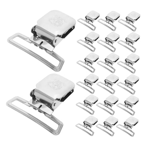 Sosoport 20Piezas Clips de Monos Ajustables de Metal Sujetadores de Resistente Hebillas Prácticas Clips Antideslizantes Monos y Accesorios