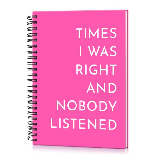 Carnet à spirales 160 pages blanches rigide Times I Was Right pour note de bureau