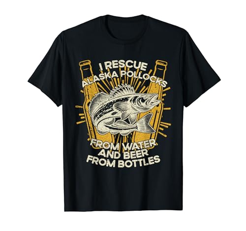 Rescate Pescado Y Cerveza - Pescador Pesca Alaska Abadejo Camiseta