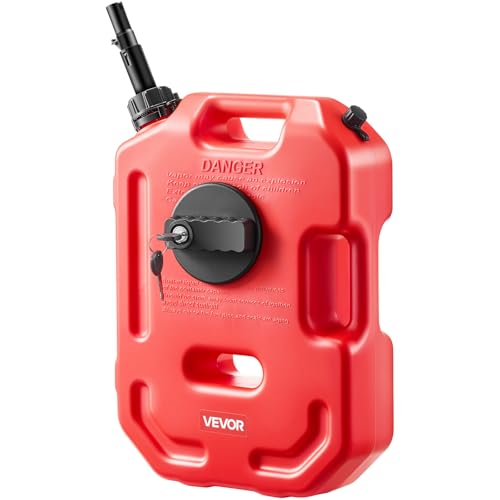 VEVOR Bidon Essence 10 L Bidon Carburant avec Bec Verseur, Verrouillage Antivol, Débit Maximal 15 L/min, Réservoir Essence Étanche Portable pour la Plupart...
