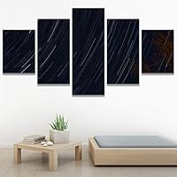 SIGNWIN 5 Panel Canvas Wall Art Aerial Astronomy & Space Dramatic Global Green Photography Realism Stars Ultra for Home Decorations Ready to Hang - 60