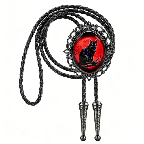 Image of Jeilwiy Bolo Tie for Men Western Cowboy Gothic Bolo Tie Necklace Halloween