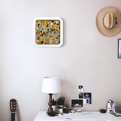 Pendule murale silencieuse fusée spatiale moderne horloge 26x26cm