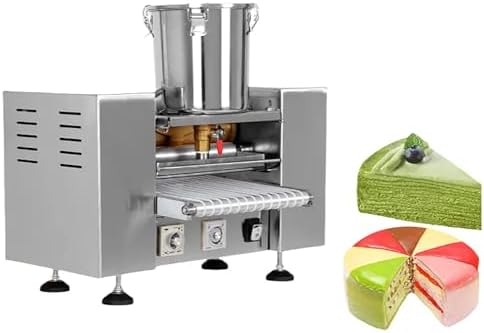 Fully Automatic Cake Crust Machine - Commercial Crepe Maker with Conveyor Belt, Adjustable Speed & 0-200°C Temperature, High Efficiency 100-300 Pieces/H for Professional Kitchen Use
