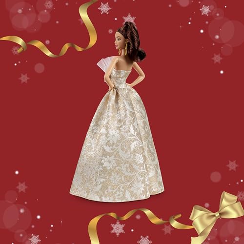 Muñeca Barbie Signature 2025 Holiday con cabello marrón claro miniatura 5