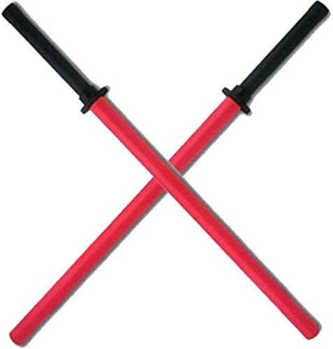 Set of 2 Red Padded Sparring Bokken Foam Blade