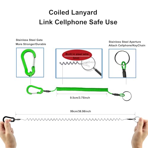 TOOLIN Universal Protector Phone Leash and Silicone holder,Fit Outdoor/Hiking/Climbing/Fishing/KayakTether, Mobile Phone Tether (Green) - image 4