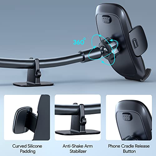 TICILFO-Car-Phone-Holder-Mount-Flexible-Gooseneck-Long-Arm-Phone-Mount-for-Car-Holder-Dashboard-Windshield-Washable-Strong-Suction-Cup-Cell-Phone-Holder-Car-Mount