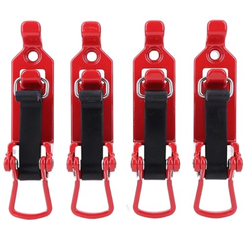 Roof Rack Wall Mount Brackets 4/8Sets Wall Mount Tool Clamps - Quick Release Shovel Ax Fixing Brackets(Red,4sets)