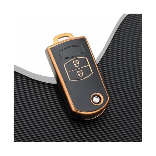 Accessoires coque pliable Mazda en TPU haute résistance étui noir pour clé de voiture