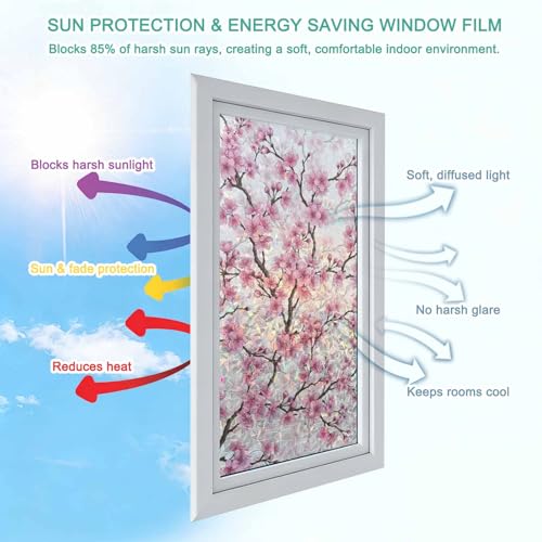 Vinilo Decorativo para Ventana Pink Cherry Blossoms 18x39 in miniatura 6