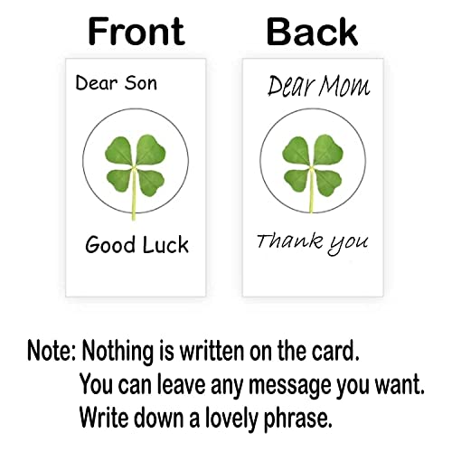 Housewarming, Fourleaf Clover Personalized All Occasion Card Greeting, Wedding, Good Luck Charm Lamination, Various Event Anniversaries Busins Card Wallet Case Bookmark (White, Set Of 100) #TOP3