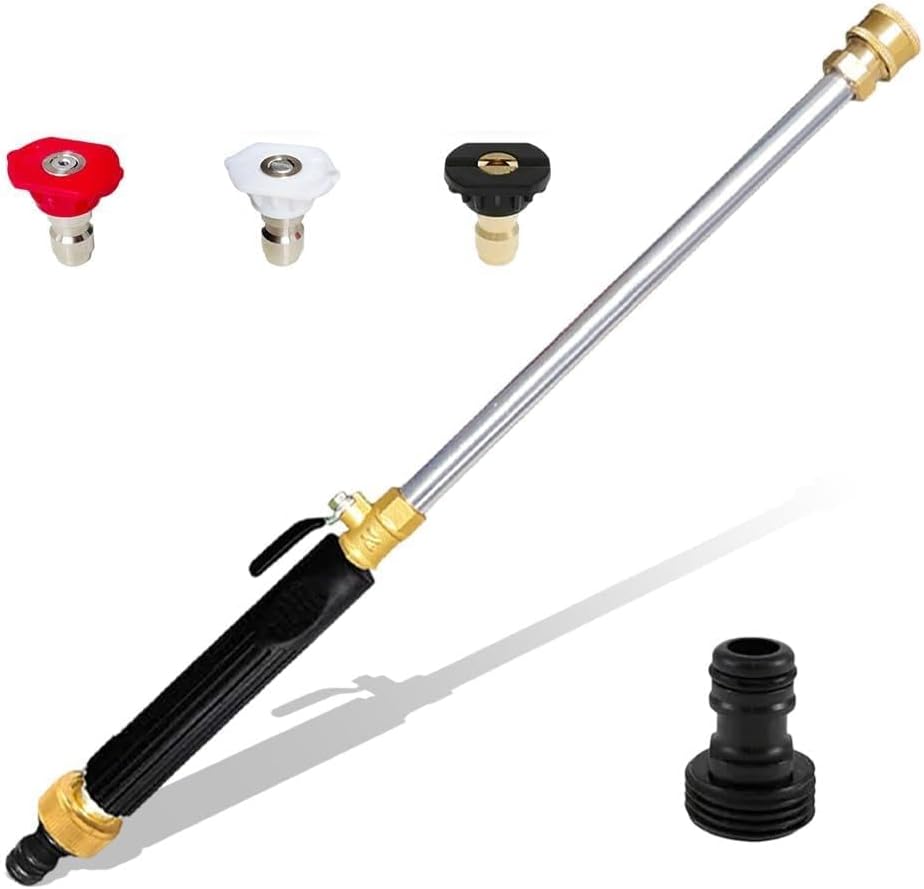 Jet Nozzle Power Washer for Garden Hose, 2026 New Pressure Washer Turn Hose Into Pressure Washer Jet, Includes 3 High-Pressure Nozzles for Patio Garden Outdoor Cleaning (Black＋Gray)