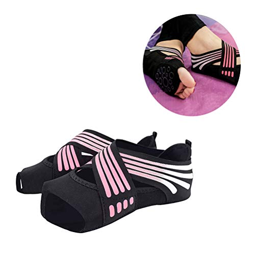 Abaodam 1 par de meias de ioga com sola não macia, design de cinco dedos para adultos (tamanho 39/36