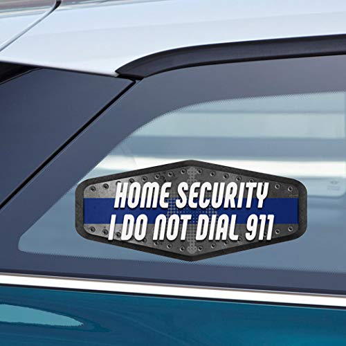 Makoroni Home Security I DO NOT DIAL 911 Police Cop, CAR Magnet-Magnetic Bumper Sticker 3x7.5 or 4x9.5 inc., DesK48