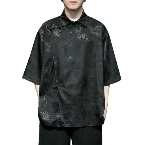 Chemise homme soie glacée anti-transpiration style chinois rétro léger
