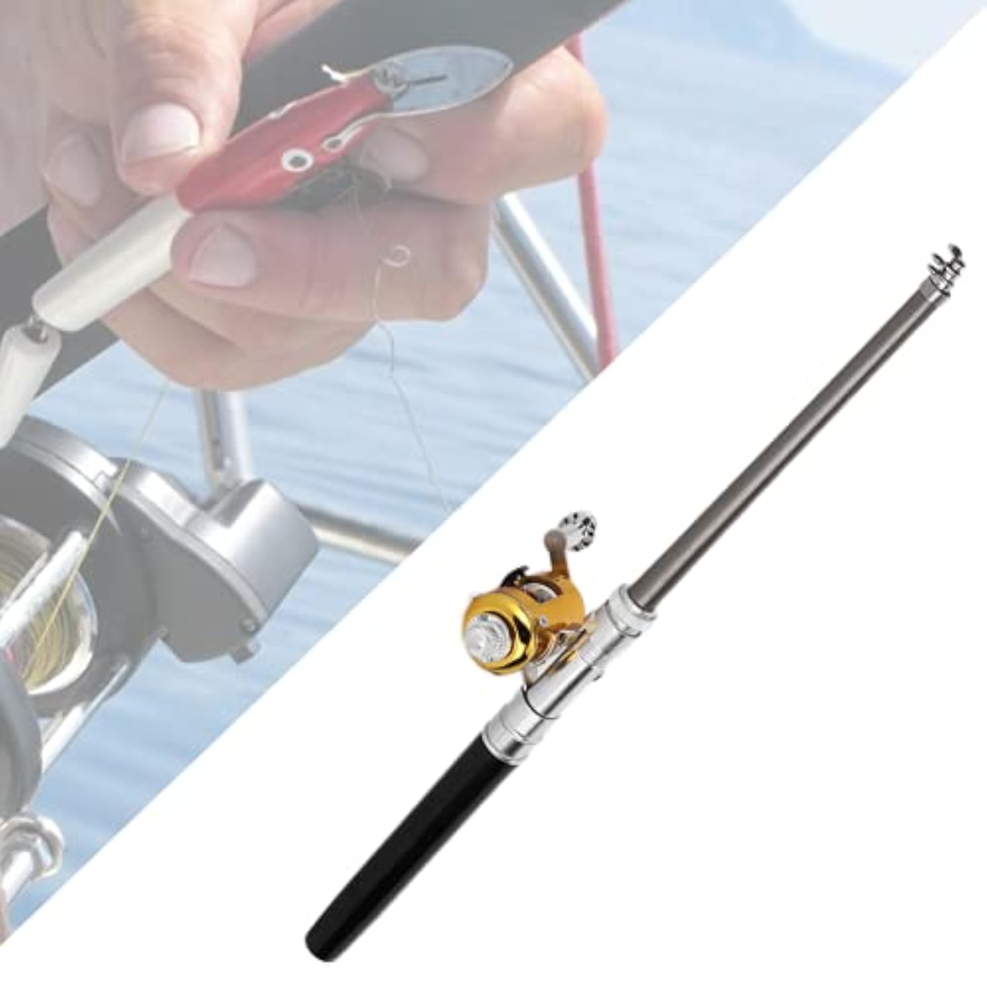Portable Telescopic Fishing Pen Rod, Black