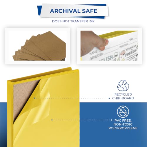 Image of Samsill Durable 0.5 inch 3 Ring Binder, D Ring Binder, 100% Recycled Chipboard, Yellow, 12 Pack