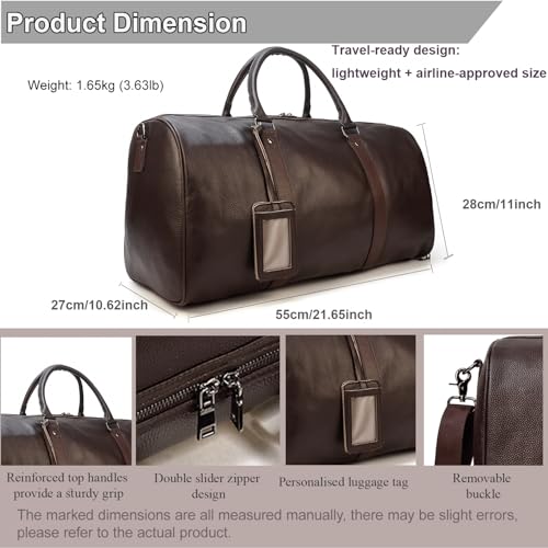Yevabo Genuine Leather Carry-On Duffle