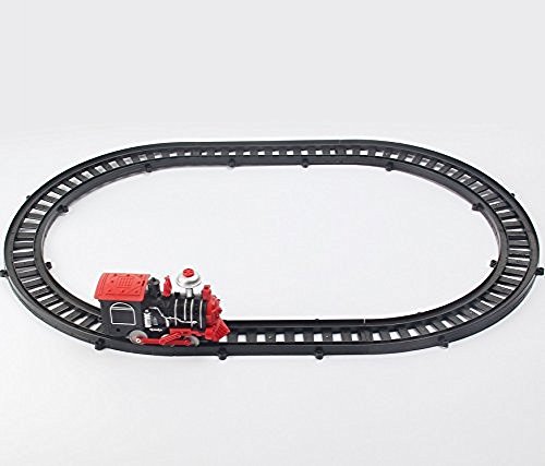 Haktoys Express Classic Train Playset with LED Headlight and Train Sound | Battery Operated Railway 25