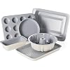 Ceramic Baking Pans Set 7 PCS Nonstick Bakeware Sets Baking Sheets For Oven Baking Set With Cookie Sheet Cake Pan Loaf Pan Muffin Pan Roaster Pan Cooling Rack PTFE PFOA Free Baking Supplies