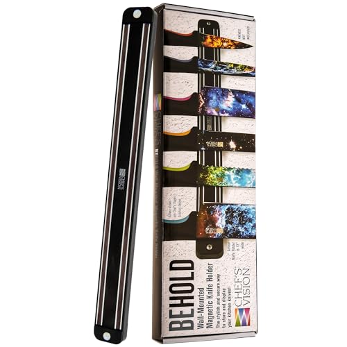 CHEF'S VISION Black Magnetic Knife Holder for Wall, 13