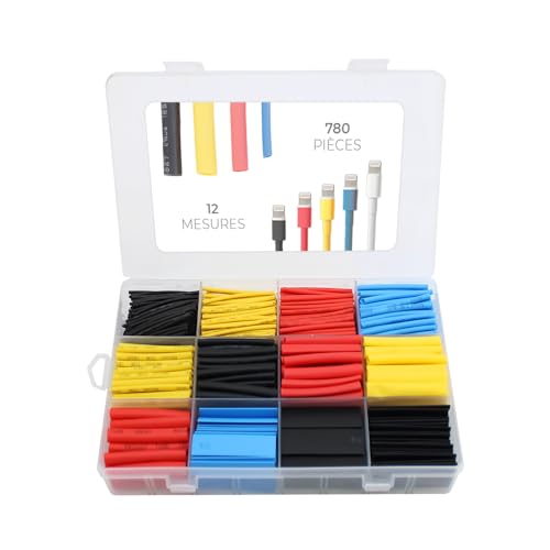 Set De 780 Piezas De Tubo Termoretractil Para Cables - 12 Tamaños Distintos - Tubos Termorretráctiles Para Arreglar Cables - Diseñados para aplicarle calor - Para prevenir Corrosion, Oxido, Agua